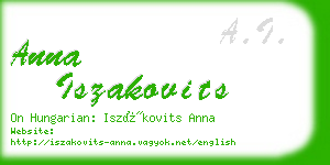 anna iszakovits business card